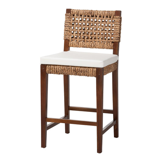 bali & pari - Alise Counter Stool in Natural Brown/Earthy Brown - Alise-Mahogany-Brown-Cushion-CS view 1
