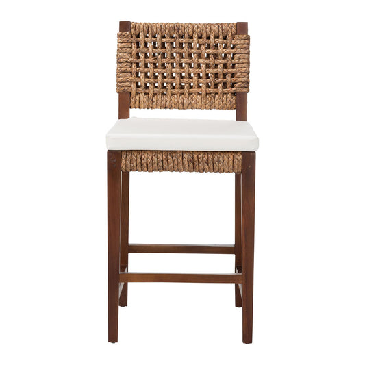 bali & pari - Alise Counter Stool in Natural Brown/Earthy Brown - Alise-Mahogany-Brown-Cushion-CS view 2