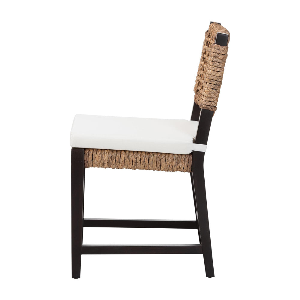 bali & pari - Alise Dining Chair in Dark Brown/Natural Brown - Alise-Mahogany-Cushion-DC view 3