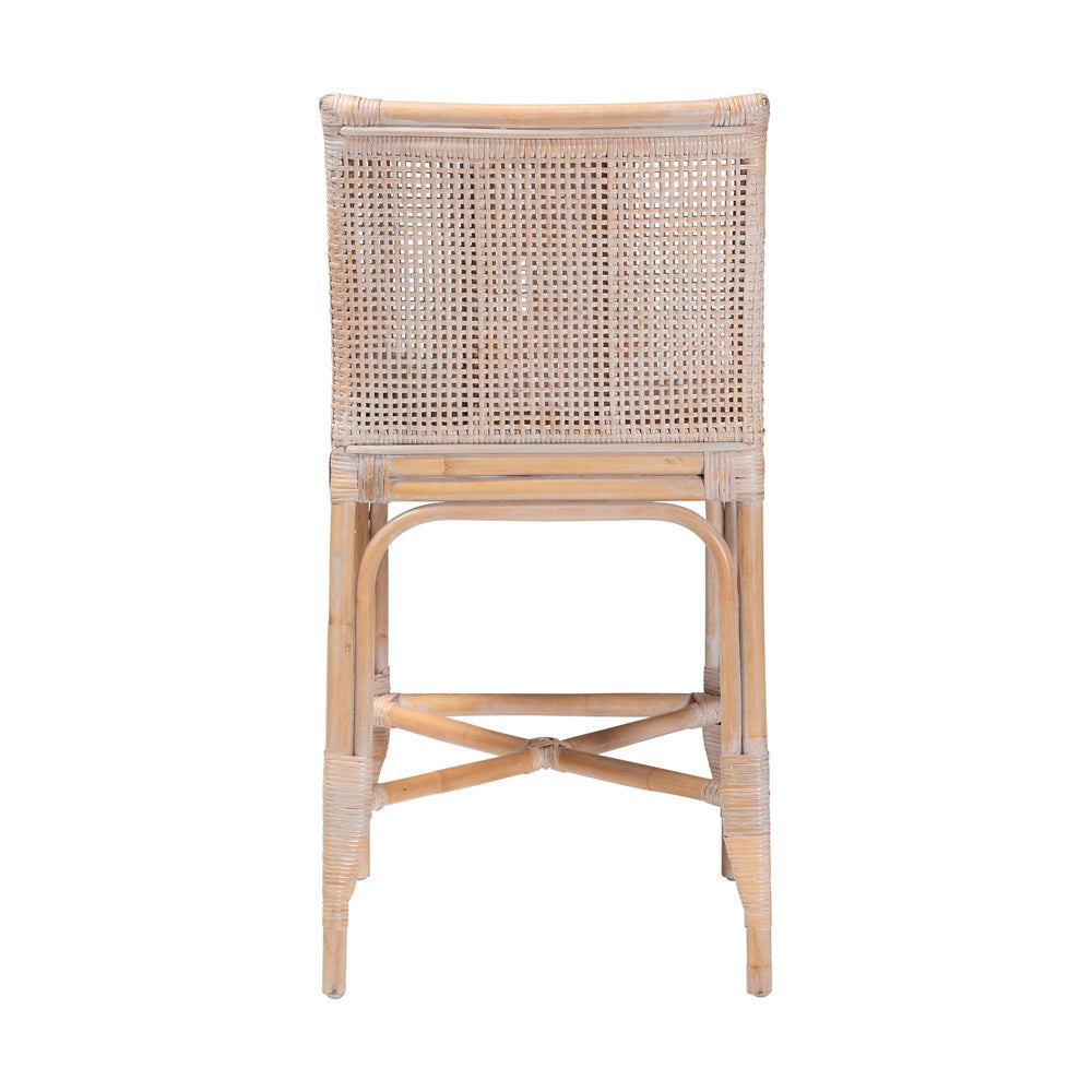 bali & pari - Allen Counter Stool in Whitewash Brown - Allen-White Washed Rattan-Cushion-CS view 4