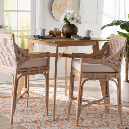 bali & pari - Allen Counter Stool in Whitewash Brown - Allen-White Washed Rattan-Cushion-CS view 8