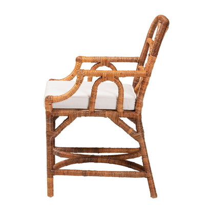 bali & pari - Alondra Dining Chair in Light Honey - Alondra-Light Honey/Rattan-Arm-Cushion-DC view 3