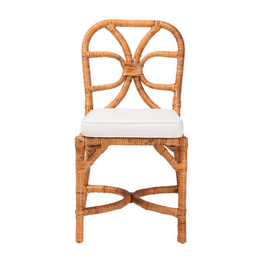bali & pari - Alondra Dining Chair in Light Honey - Alondra-Light Honey/Rattan-No Arm-Cushion-DC view 2