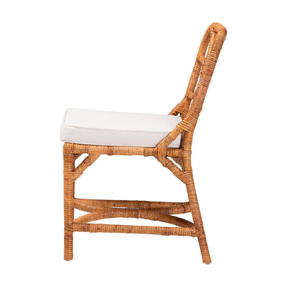 bali & pari - Alondra Dining Chair in Light Honey - Alondra-Light Honey/Rattan-No Arm-Cushion-DC view 3