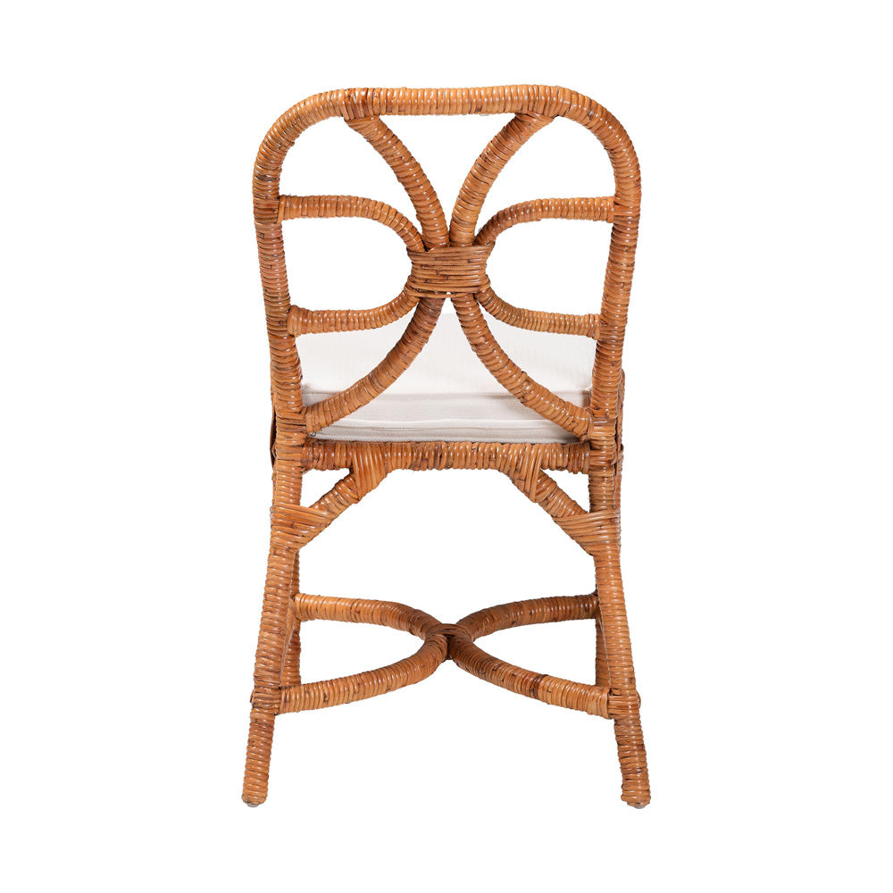 bali & pari - Alondra Dining Chair in Light Honey - Alondra-Light Honey/Rattan-No Arm-Cushion-DC view 4