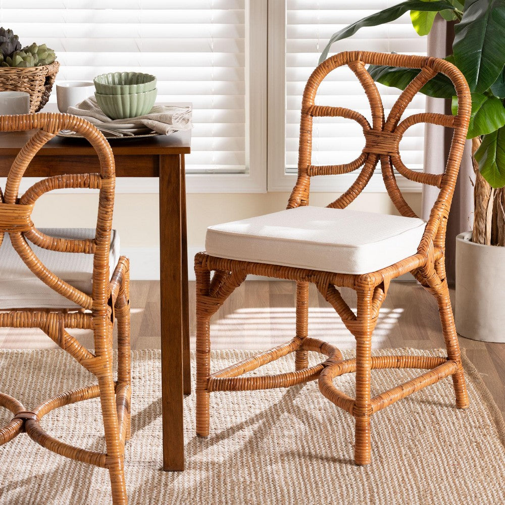 bali & pari - Alondra Dining Chair in Light Honey - Alondra-Light Honey/Rattan-No Arm-Cushion-DC view 8
