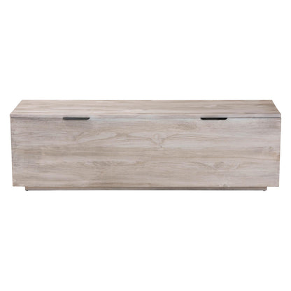 bali & pari  - Alvaro Storage Trunk in White Wash/Black - Alvaro-White Wash-Wooden-Bench-Boxed view 3