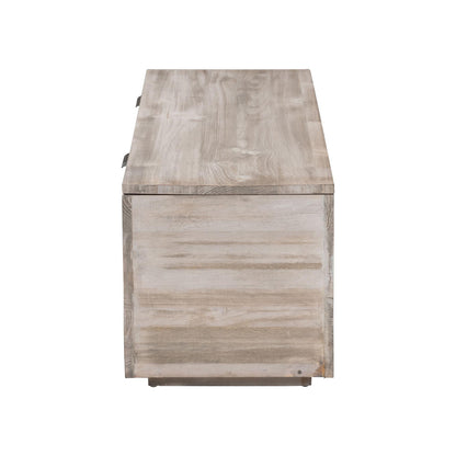 bali & pari  - Alvaro Storage Trunk in White Wash/Black - Alvaro-White Wash-Wooden-Bench-Boxed view 4