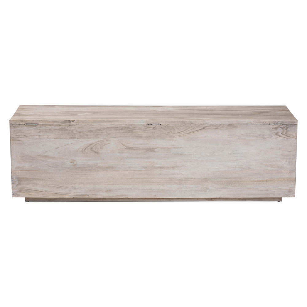 bali & pari  - Alvaro Storage Trunk in White Wash/Black - Alvaro-White Wash-Wooden-Bench-Boxed view 5