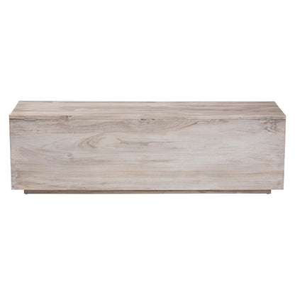 bali & pari  - Alvaro Storage Trunk in White Wash/Black - Alvaro-White Wash-Wooden-Bench-Boxed view 5