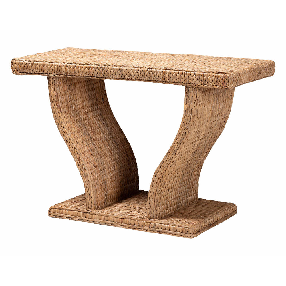 bali & pari - Alyssa Console Table in Natural Brown - Alyssa-Rattan/Abaca-Console Tables view 1