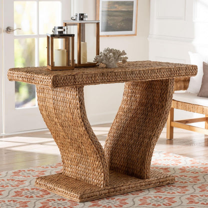 bali & pari - Alyssa Console Table in Natural Brown - Alyssa-Rattan/Abaca-Console Tables view 7