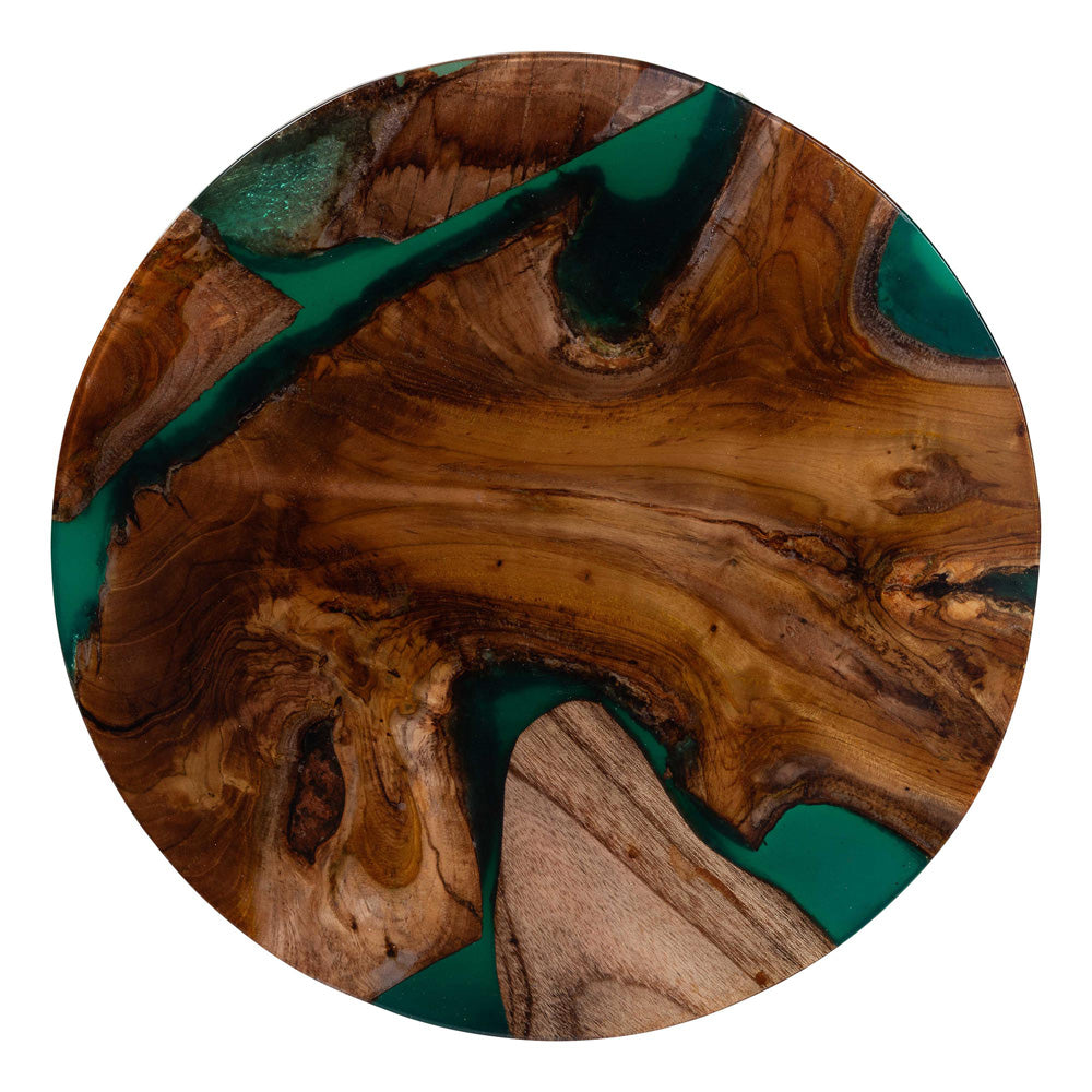 bali & pari - Amada End Table in Natural Brown/Green - Amada-Patterned Resin-ET-Boxed view 4