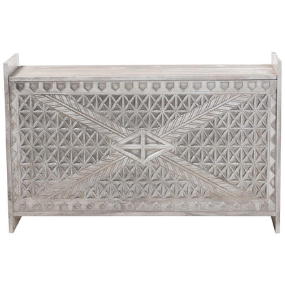 bali & pari  - Amado Chest in White Wash - Amado-White Wash-Wooden-Bench-Boxed view 3