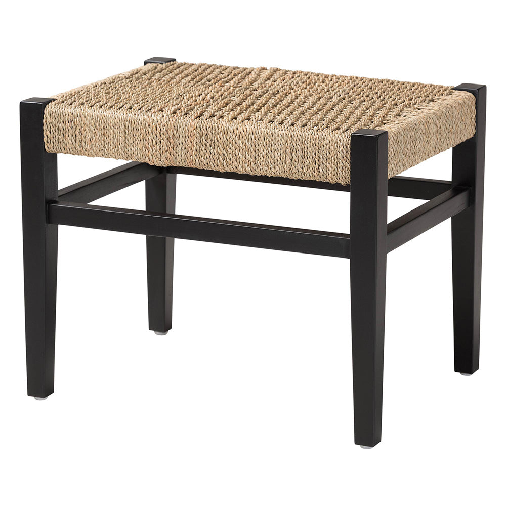 bali & pari - Amber Bench in Natural Brown/Black - Amber-Natural/Black Matte-Wooden/Seagrass-Bench view 1