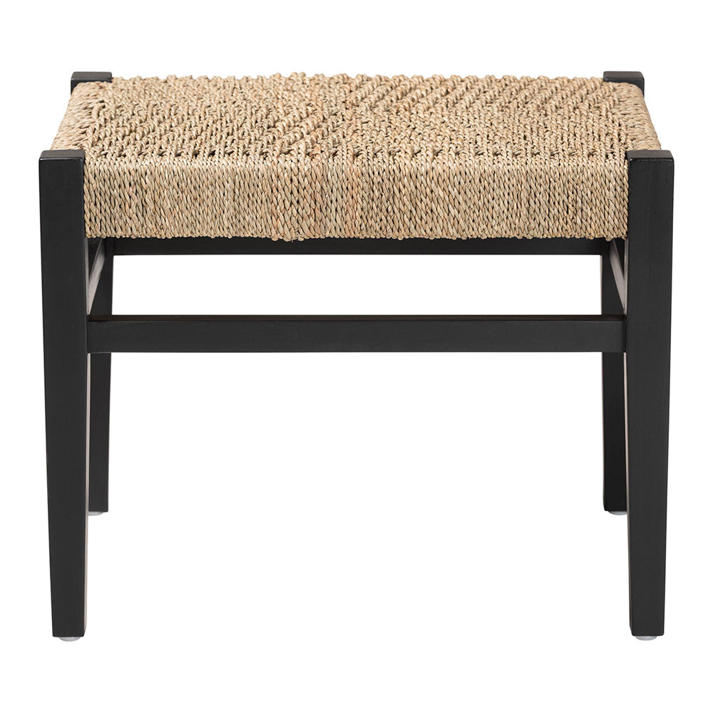 bali & pari - Amber Bench in Natural Brown/Black - Amber-Natural/Black Matte-Wooden/Seagrass-Bench view 2