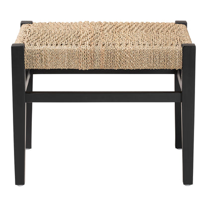 bali & pari - Amber Bench in Natural Brown/Black - Amber-Natural/Black Matte-Wooden/Seagrass-Bench view 2