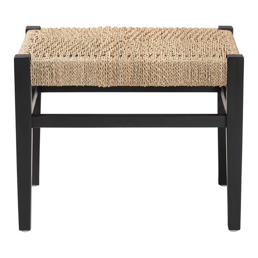 bali & pari - Amber Bench in Natural Brown/Black - Amber-Natural/Black Matte-Wooden/Seagrass-Bench view 2
