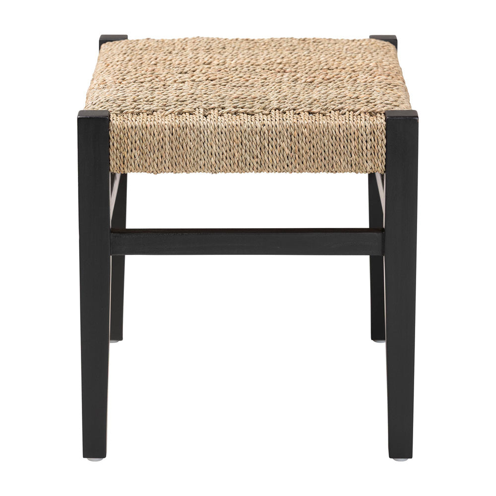 bali & pari - Amber Bench in Natural Brown/Black - Amber-Natural/Black Matte-Wooden/Seagrass-Bench view 3