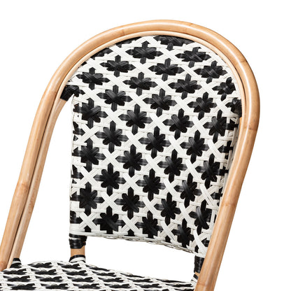 bali & pari - Ambre Set of 2 Dining Chairs in Black/White/Natural Brown - BC003-Rattan-DC view 4