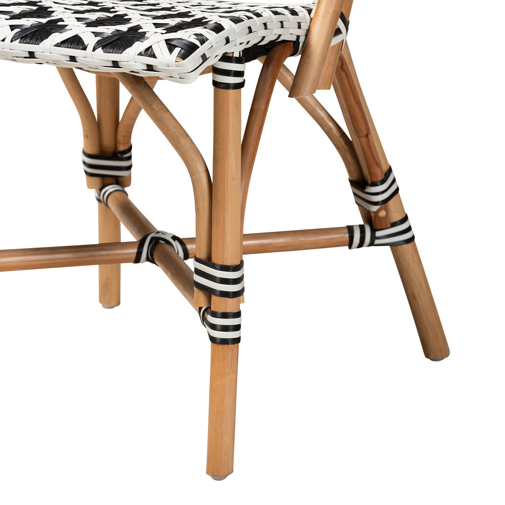 bali & pari - Ambre Set of 2 Dining Chairs in Black/White/Natural Brown - BC003-Rattan-DC view 5