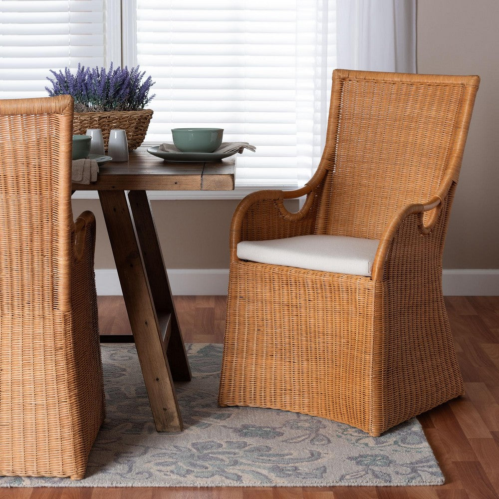 bali & pari - Amsterdam Dining Chair in Light Honey - Amsterdam-Light Honey Rattan Cushioned-DC view 8