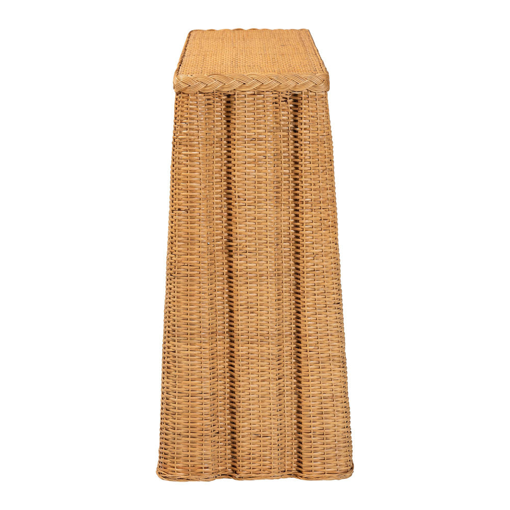 bali & pari - Andrea Console Table in Light Honey - Andrea-Light Honey Rattan-Console Table view 3