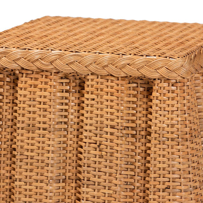 bali & pari - Andrea End Table in Light Honey - Andrea-Light Honey Rattan-ET view 3