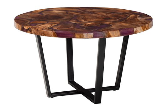 bali & pari - Apio Coffee Table - Apio-Round-Hollow Teak Wood/Resin-Coffee Table-Boxed view 1