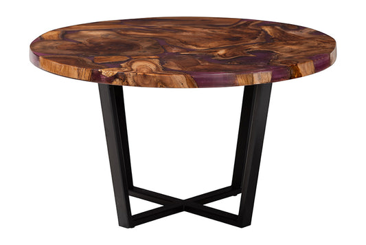 bali & pari - Apio Coffee Table - Apio-Round-Hollow Teak Wood/Resin-Coffee Table-Boxed view 2