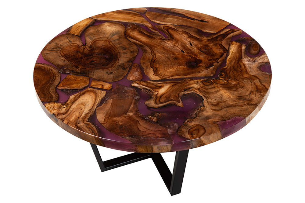 bali & pari - Apio Coffee Table - Apio-Round-Hollow Teak Wood/Resin-Coffee Table-Boxed view 3