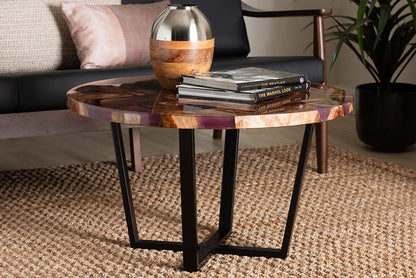 bali & pari - Apio Coffee Table - Apio-Round-Hollow Teak Wood/Resin-Coffee Table-Boxed view 5