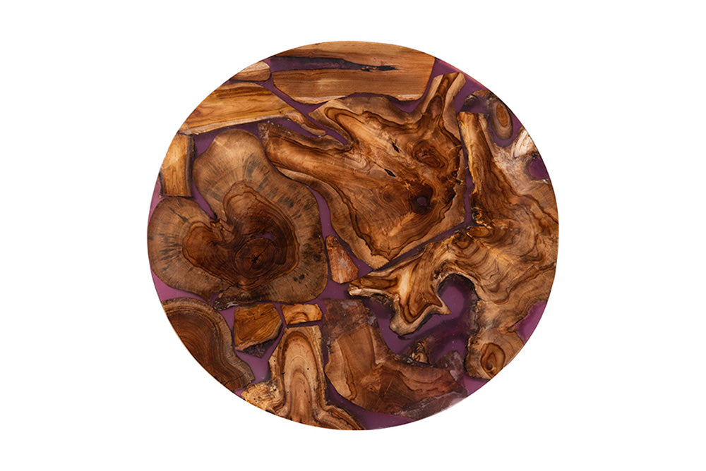 bali & pari - Apio Coffee Table - Apio-Round-Hollow Teak Wood/Resin-Coffee Table-Boxed view 6