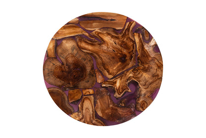 bali & pari - Apio Coffee Table - Apio-Round-Hollow Teak Wood/Resin-Coffee Table-Boxed view 6