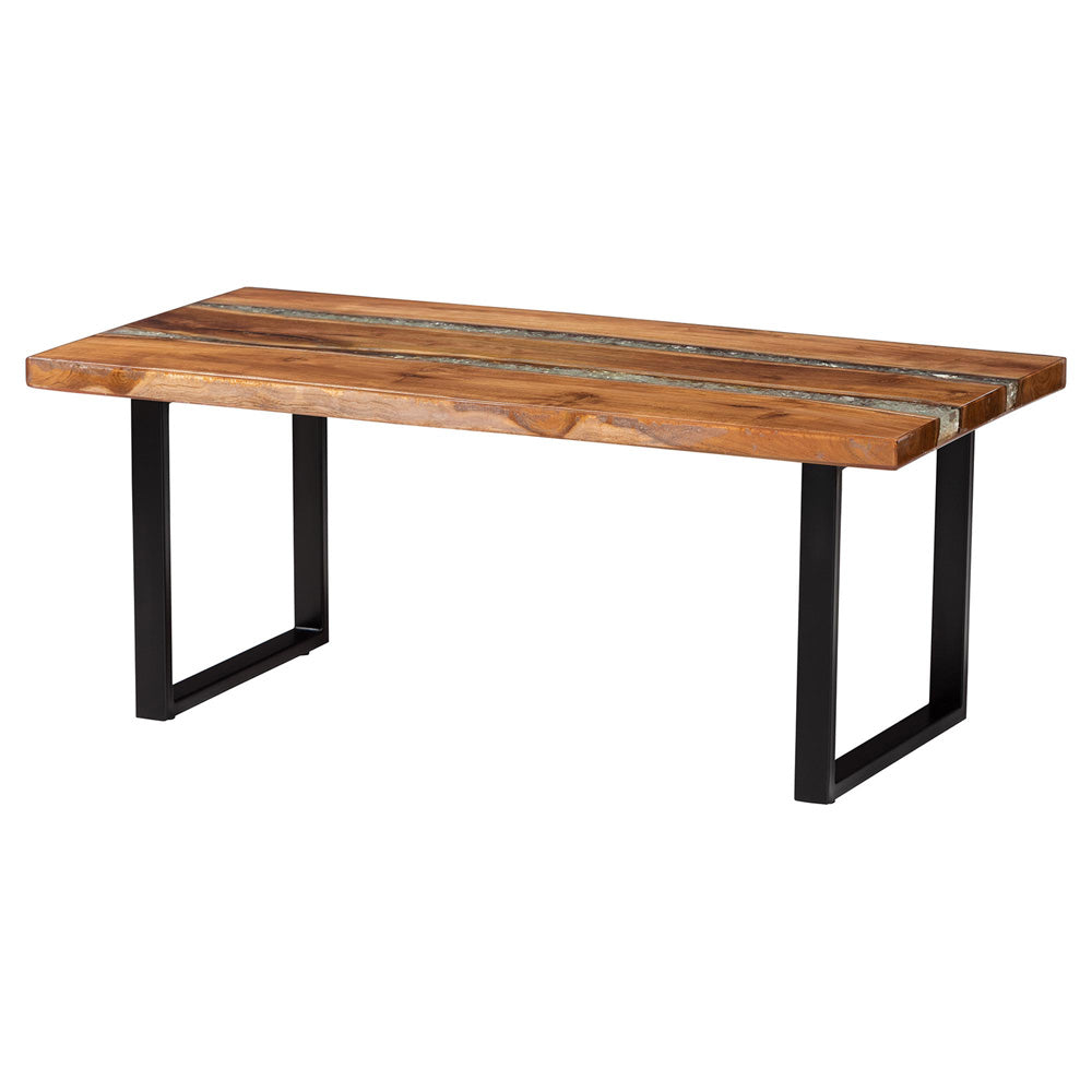 bali & pari - Apio Coffee Table in Natural Brown/White/Black - Apio-Hollow Teak Wood/Resin-Coffee Table-Boxed view 1