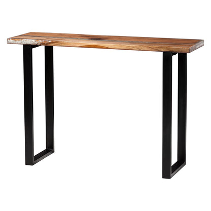 bali & pari - Apio Console Table in Natural Brown/White/Black - Apio-Hollow Teak Wood/Resin-Console Table-Boxed view 1