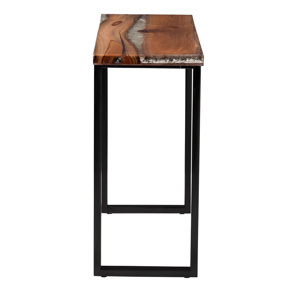 bali & pari - Apio Console Table in Natural Brown/White/Black - Apio-Hollow Teak Wood/Resin-Console Table-Boxed view 3