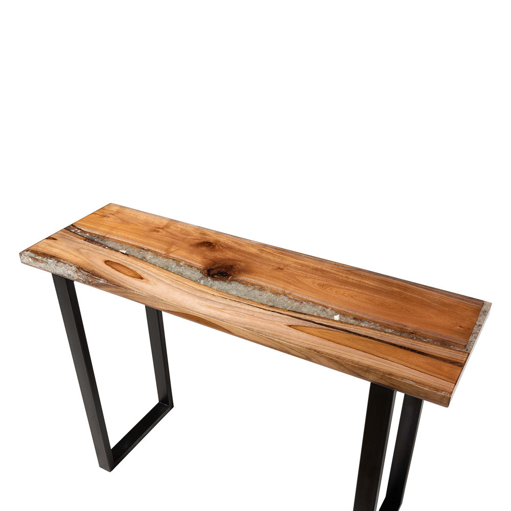 bali & pari - Apio Console Table in Natural Brown/White/Black - Apio-Hollow Teak Wood/Resin-Console Table-Boxed view 4