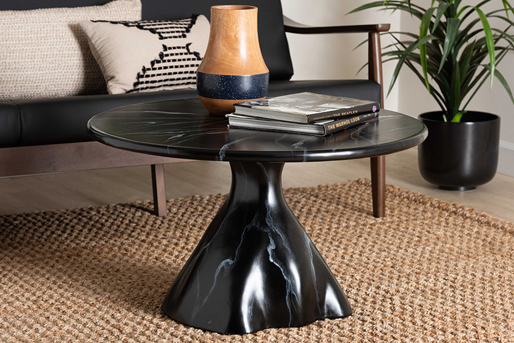 bali & pari - Aponi Coffee Table - Aponi-Black Marbled Resin-CT view 5