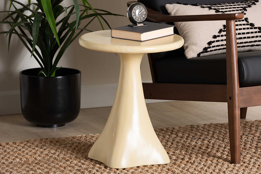 bali & pari - Aponi End Table - Aponi-Cream Marbled Resin-ET view 5