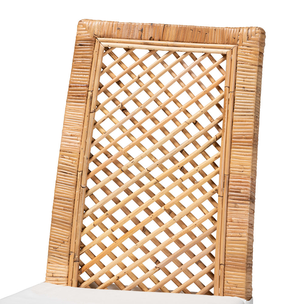 bali & pari - Argos Set of 2 Dining Chairs in White/Natural Brown - Argos-Rattan-DC view 4