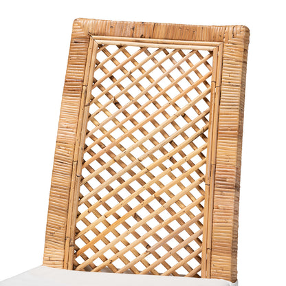 bali & pari - Argos Set of 2 Dining Chairs in White/Natural Brown - Argos-Rattan-DC view 4