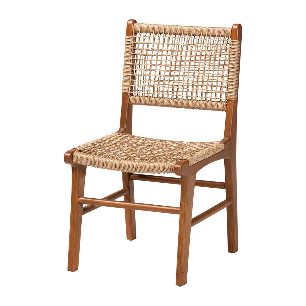 bali & pari - Ariba Dining Chair in Caramel Brown/Natural Brown - DC-05-Arimbi-Brown Wood/Rattan-DC view 1