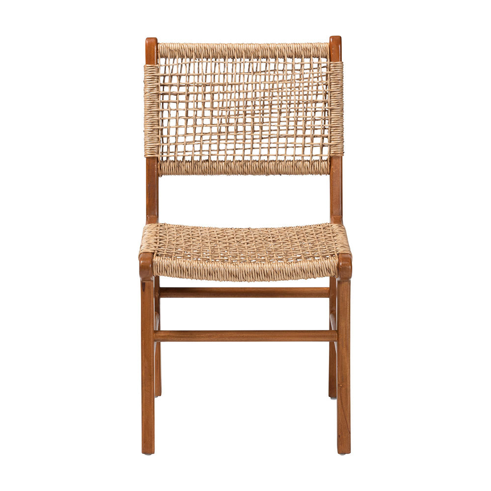bali & pari - Ariba Dining Chair in Caramel Brown/Natural Brown - DC-05-Arimbi-Brown Wood/Rattan-DC view 2