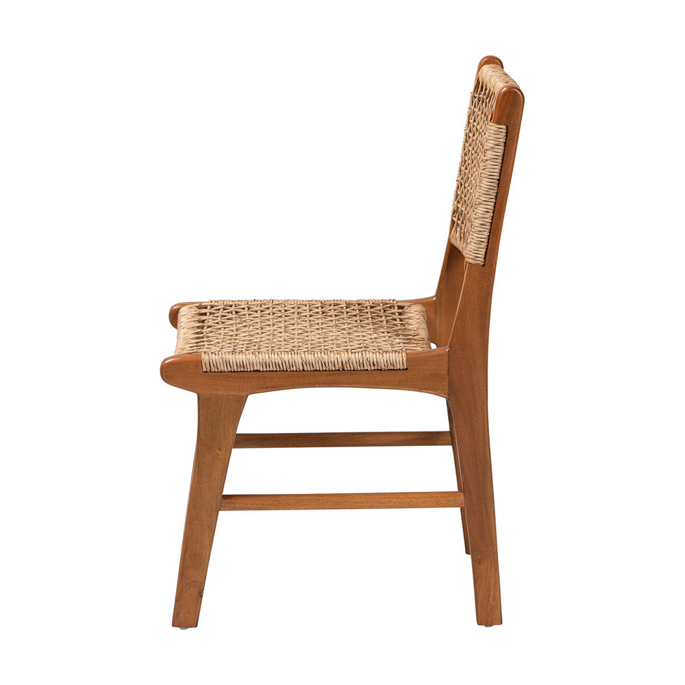 bali & pari - Ariba Dining Chair in Caramel Brown/Natural Brown - DC-05-Arimbi-Brown Wood/Rattan-DC view 3