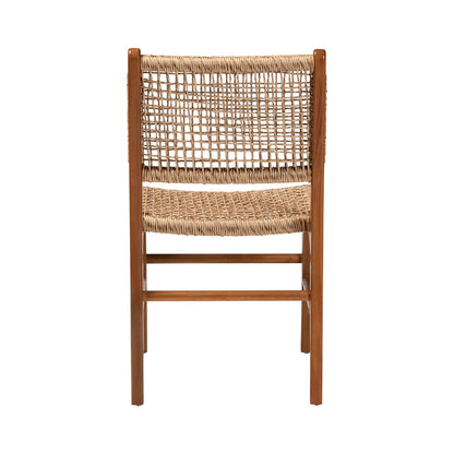 bali & pari - Ariba Dining Chair in Caramel Brown/Natural Brown - DC-05-Arimbi-Brown Wood/Rattan-DC view 4