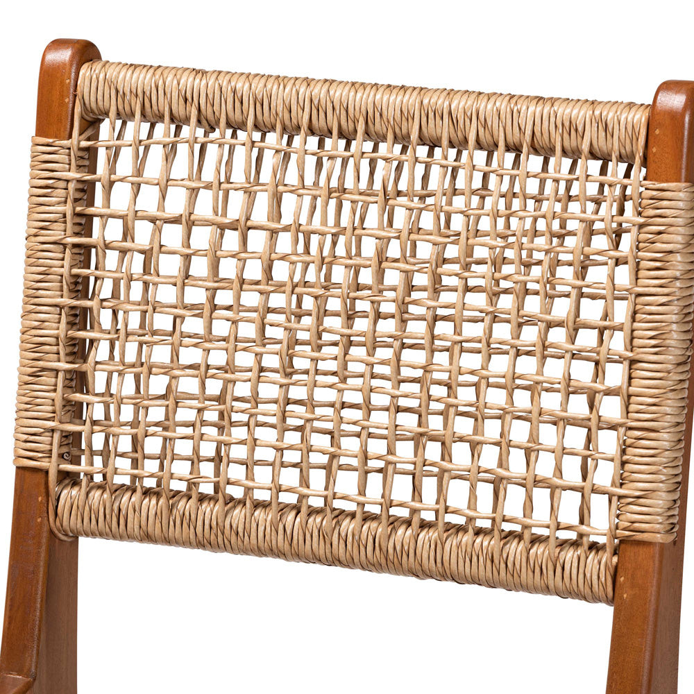 bali & pari - Ariba Dining Chair in Caramel Brown/Natural Brown - DC-05-Arimbi-Brown Wood/Rattan-DC view 5