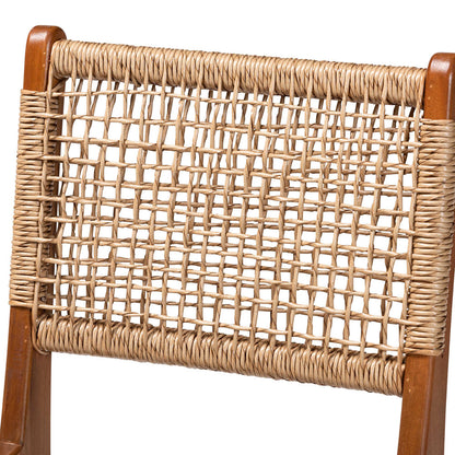 bali & pari - Ariba Dining Chair in Caramel Brown/Natural Brown - DC-05-Arimbi-Brown Wood/Rattan-DC view 5