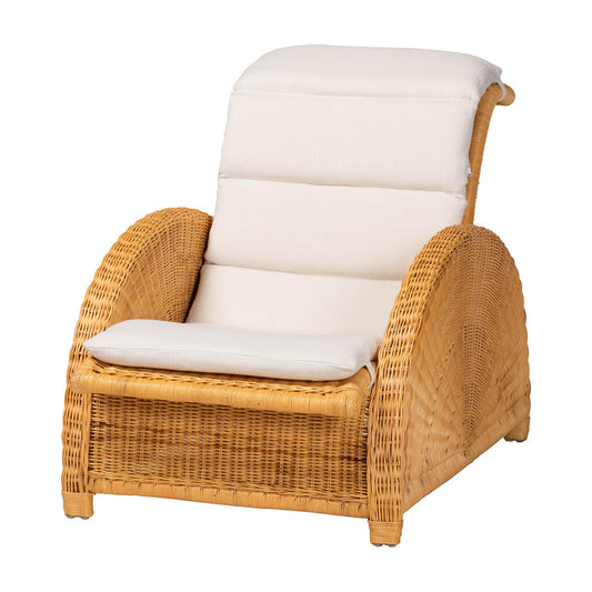 bali & pari - AriesChaise in Light Honey - Aries-Light Honey/Rattan-Cushion-Lounger view 1