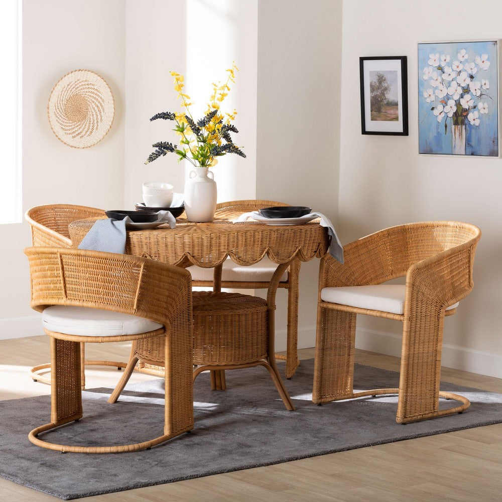 bali & pari - Arisu Dining Set in Light Honey - Arisu-Light Honey-5PC Dining Set view 8